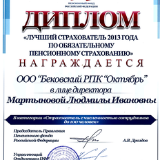 Лучший страхователь по итогам 2013 года